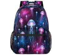 Drekrid Zaino per la scuola e da viaggio, per ragazzi e ragazze, con meduse e nebulosa leggero, adatto per laptop da 15,6 pollici, per donne, uomini, studenti universitari, scuole medie, adolescenti