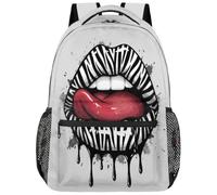 Drekrid Zaino scolastico da viaggio, leggero, per donne e uomini | Zebra Print Lips, zainetto per ragazzi e ragazze, adatto per laptop da 15,6 pollici, scuola media, studenti universitari