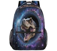 Drekrid Zaino scolastico da viaggio per donne e uomini, con dinosauro cosmico ruggito, leggero, per ragazzi e ragazze, adatto per laptop da 15,6 pollici, per studenti universitari, scuole medie