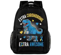 Drekrid Zaino scolastico da viaggio per donne e uomini, con sindrome di Down Dinosaur leggero, per ragazzi e ragazze, adatto per laptop da 15,6 pollici, per studenti universitari, scuole medie