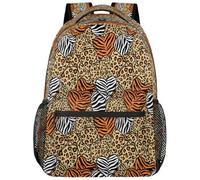 Drekrid Zaino scolastico da viaggio per ragazzi e ragazze, con cuore, leopardo, tigre, zebra, leggero, adatto per laptop da 15,6 pollici, per donne, uomini, studenti universitari, scuole medie