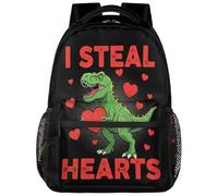 Drekrid Zaino scolastico da viaggio per ragazzi e ragazze, con dinosauro che ruba il cuore, leggero, adatto per laptop da 15,6 pollici, per donne, uomini, studenti universitari, scuole medie