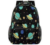 Drekrid Zaino scolastico da viaggio per uomini e donne, motivo: pianeta dei cartoni animati, astronave, leggero, per ragazzi e ragazze, adatto per laptop da 15,6 pollici, per studenti universitari
