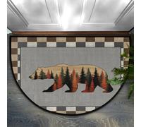 Drekrid Zerbino a semicircolare a mezzo cerchio, in stile retrò, assorbente, antiscivolo, semicircolare, lavabile, per cucina, bagno, camera da letto, 90 x 60 cm