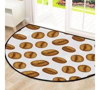 Drekrid Zerbino grande a semicircolare - Tappeto semicircolare assorbente semicircolare lavabile antiscivolo in chicco di caffè - carino morbido tappeto semicircolare assorbente per cucina, bagno