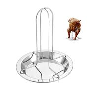 DRELD Rastrelliera verticale per pollo in acciaio inox, supporto per griglia per anatre e tacchini, supporto pieghevole per forno con vaschetta antigoccia per barbecue e campeggio