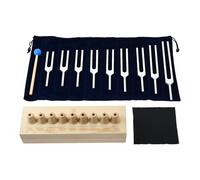 Dreld Solfeggio - Kit di 9 forchette per accordatura, con martello in silicone e custodia, per riparazione del DNA, terapia del suono, perfetta guarigione, strumento musicale, bilanciamento, guaritori