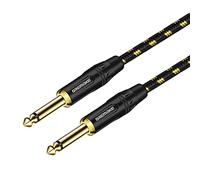 DREMAKE Jack da 6,35 mm TS 1/4 di pollice maschio a 1/4 di pollice maschio cavo per chitarra audio da 6,35 mm quarto di pollice per altoparlante per organi elettronici, equalizzatore, amplificatore, tastiera nero/giallo tweed