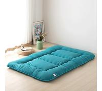 Dremdo Futon Pavimento Materasso, Imbottito Giapponese Pavimento Materasso Trapuntato Letto Materasso Topper, Extra Spessore Pieghevole Sleeping Pad,Verde,200x200cm