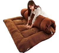 Dremdo Materassino Pieghevole Giapponese Per Pavimento Futon Doppio, Materassino Trapuntato Tatami Morbido Per Campeggio, Materassino Per Pavimento Roll Up Bed Mat