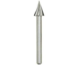 Dremel 125 Set di accessori punte da taglio per fresatura in confezione da 2-2 frese ad alta velocità a forma di triangolo con diametro di lavoro di 6,4 mm