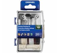 Dremel 726-01 - Kit di accessori per pulizia e lucidatura con custodia, set da 20 pezzi, include ruote lucidanti, punte per lucidatura e composto
