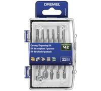 Dremel 729-01 - Kit di accessori per intaglio e incisione, 11 pezzi, include punte per incisione e pietre abrasive, ideale per legno, metallo e vetro