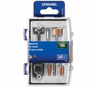 Dremel 734-01 - Kit di accessori per utensili rotanti da taglio in metallo, set da 16 pezzi, include punta per incisione, pietre per smerigliatura e spazzola in acciaio al carbonio
