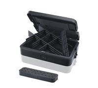 Dremel Black Box Porta Utensili con 6 divisori, supporto accessori organizer fai-da-te personalizzabile per accessori per utensili rotativi, piccoli utensili sistema di stoccaggio compatto, impilabile