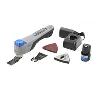 Dremel Blueprint Utensile Multifunzione Oscillante Brushless 12V, Selettore Applicazioni e Velocità con Lama da Taglio e Raschiatura, 6 Fogli Abrasivi, Tampone di Levigatura, Caricabatterie+Batteria