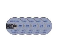 Dremel EZ SpeedClic SC409, 5 dischi da taglio sottili con diametro di taglio di 38 mm per utensili rotativi