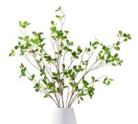 Dremisland 3 Pezzi Piante Artificiali 110cm Ficus Rami Finte Leaf Verde Steli Faux Ficus Ramoscello con Foglie Eucalipto Verde per Vaso Nozze a Casa Ufficio Decor