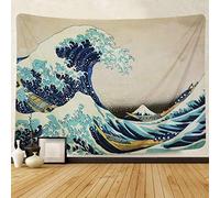 Dremisland Arazzo da Parete Grande Onda Kanagawa Psichedelico Appeso a Parete Arazzi da Parete Mandala Wall Tapestry per Camera da Letto Soggiorno Dormitorio (Onda, XL/175X230cm)
