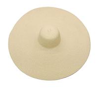 Dremokay Cappelli da spiaggia oversize a tesa larga da donna grande cappello di paglia protezione UV pieghevole parasole cappello estivo 70 cm (beige), taglia unica, Beige, Taglia unica
