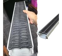 Drenaggio a Trincea Canali di Drenaggio e Griglie In Resina Plastica, Kit Griglia Di Drenaggio Alla Francese Sottile E Poco Profonda Per Vialetti Giardino, Grondaia(100x16x20 cm (39.4x6.3x7.9 in))