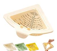 Drenaggio magnetico e filtro basket, punch-free Triangular Sink Strainer with Twist-Open Bottom, Strong Magnetic Fixation Corner Organizer for Washing Fruits & Vegetable (Beige)