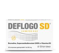 Drenante Bromelina Deflogo SD - Enzima SOD E Vitamina D - 20 Cpr STARDEA | Drena I Liquidi Corporei E Favorisce La Funzionalità Del Microcircolo - Senza Glutine - 20 Compresse