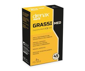 Drenax Forte Grassi Med - Dispositivo Medico CE 0481 - Riduce l’Assorbimento di Grassi, Zuccheri e Carboidrati - Supporto nel Trattamento del Sovrappeso - 45 Compresse