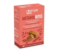 Drenax Forte MetabolBites Integratore Alimentare con Moringa, Maté, Cannella, Cromo e Piperina - Supporto al Metabolismo dei Lipidi e dei Carboidrati - 40 Bites Gusto Caramello Salato