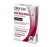 Drenax Forte Microcircolo Total Body - Integratore Alimentare con Esperidina, Diosmina, Rutina, Bromelina ed Estratto di Rusco - 30 Compresse - Senza Glutine - Adatto ai Vegetariani