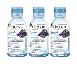 Drenax Forte Originale Con Mirtillo E Uva 300 Ml 3x300 ml Soluzione or