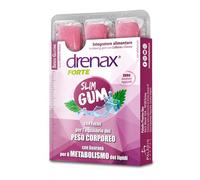 DRENAX FORTE SLIM GUM - Gomma da Masticare Dimagrante con Fucus, Guaranà e Cromo - Senza Zucchero, Controllo del Peso e Metabolismo - 9 Chewing Gum, Gusto Menta