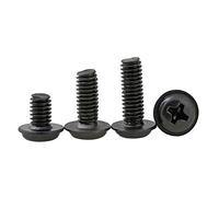 Dreneco Viti Autofilettanti Flangiate Bulloni Zincati Neri a Testa Bombata M4*10mm,100 pezzi