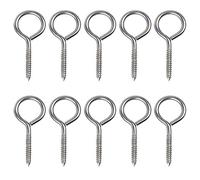 Drenky 10 pezzi M4 x 50 Vite Occhielli Ganci avvitabili Acciaio inossidabile 304 Gancio a Vite Golfari Con filo di legno vite ad anello autofilettante Può essere usato all'interno o all'aperto