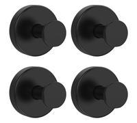 Drenky 4 Pezzi Gancio Ventosa Nero Ventose In Acciaio Inox Rimovibile E Riutilizzabile per Porte In Vetro Per Doccia, Piastrelle
