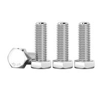 Drenky Bulloni A Testa Esagonale M6 X 30mm, 10 Pezzi Bullone Esagonale DIN 933 Acciaio Inossidabile A2 V2A Viti M6 Alta Resistenza Vite, Filettatura Completa, Argento