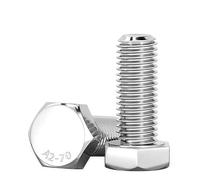 Drenky Bulloni A Testa Esagonale M8 X 80mm, 10 Pezzi Bullone Esagonale DIN 933 Acciaio Inossidabile A2 V2A Viti M8 Alta Resistenza Vite, Filettatura Completa, Argento