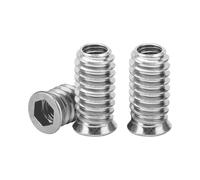 Drenky Dado Esagonale Inserti M8x25mm 20 Pezzi Zincati per Legno, Set Completo con Boccole Filettate e Dadi di Avvitamento per Mobili, Argento