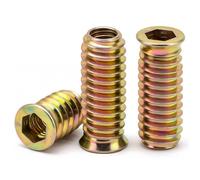 Drenky Dado Esagonale Inserti M8x25mm 20 Pezzi Zincati per Legno, Set Completo con Boccole Filettate e Dadi di Avvitamento per Mobili