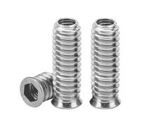Drenky Dado Esagonale Inserti M8x30mm 20 Pezzi Zincati per Legno, Set Completo con Boccole Filettate e Dadi di Avvitamento per Mobili, Argento