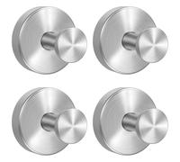 Drenky Gancio Ventosa In Acciaio Inox Ventose Senza Forare Ganci Riutilizzabile Bagno per Porte In Vetro Per Doccia, Piastrelle (Argent, 4 Pezzi)