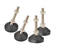Drenky Piedini di Livellamento, Piedini Regolabili per Mobili in Acciaio Inox Robusto 4 pezzi M8 x 50mm Vite Regolabile in Angolo Con Base in Gomma Antiscivolo e Dado