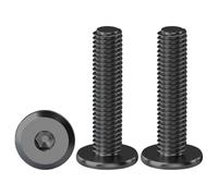 Drenky Viti Acciaio Inox M6 X 25 mm - 20 Pezzi Testa Piatta Esagonale Nere A2 V2A - Semicircolare, a Macchina, di Connessione per Mobili
