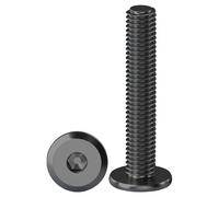 Drenky Viti Nere M8 Testa Piatta 10 Pezzi X 35 mm - Viti a Testa Semicircolare in Acciaio Inox A2 V2A, Filettatura Completa - Di Connessione Per Mobili