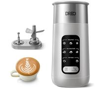 Dreo Montalatte elettrico 8 in 1 per caffè latte art, 270 ml, per schiuma calda e fredda, scaldino automatico per latte e latte non caseario con LED, anti-bruciatura, facile da pulire, grigio