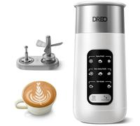 Dreo Montalatte elettrico 8 in 1 per latte art e caffè, 270 ml, per schiuma calda e fredda, scalda latte automatico per latte e latte non lattiero-caseario con LED, anti-bruciatura, facile da pulire