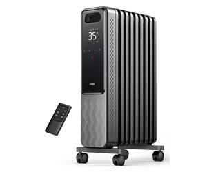 Dreo OH310 - Radiatore ad olio a risparmio energetico, 2000 W, con 9 nervature con telecomando, 3 livelli di riscaldamento, 4 modalità, timer 24 ore, protezione contro il surriscaldamento, radiatori,