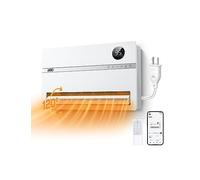 Dreo Riscaldatore da parete, riscaldatore intelligente per camera da letto con spina di protezione dal surriscaldamento, oscillazione su e giù a 120°, termostato regolabile, timer 24h, riscaldatore