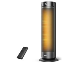 DREO Stufa a Torre 23 Pollici 2000W Silenziosa, Riscaldatore Portatile con Telecomando, Oscillazione 70°, Timer 12H, 5 Modalità, Termoventilatore in Ceramica PTC con Termostato per Casa e Ufficio