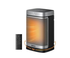 Dreo Termoventilatore a risparmio energetico, silenzioso, riscaldamento elettrico da 1500 W, con telecomando, riscaldamento elettrico oscillante a 70°, timer da 12 ore, 3 modalità 3 velocità,